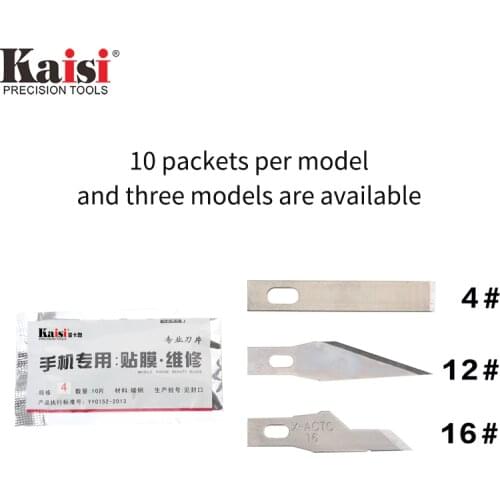 Kaisi 4# 6# 12# 10PCS/Set Precision Steel Blade Engraving Craft Sculpture Knife Scalpel Cutting Tool for PCB Repair