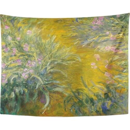 The Path Through Irises by Claude Monet 1914_17 French Impressionist Painting Oil on Canvas in His Last Tapestry Home Decor Wall