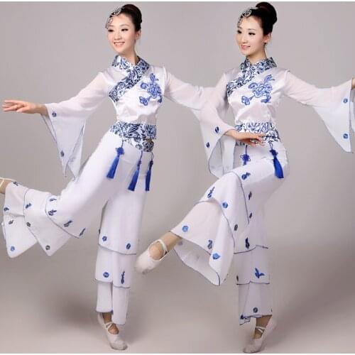 Costume chinese Cheap Discount Women Ladies Ancient Chinese National Costume Traditional Chinese folk Dance costume