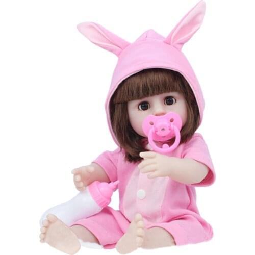 Cute Reborn Doll 38cm Silicone Reborn Baby Doll Silicone Reborn Baby Doll Adorable Lifelike Baby Bonecas Newborn Doll Accompany