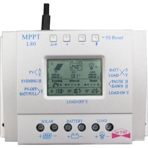 L80-12V24V80A solar Electricity generation controller PWM High-power charger controller Adjustable double time control PWM