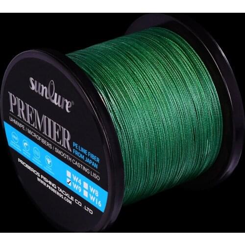 Sunlure 9-Weaves Fishing Line 300M&500M PE Line 40LB-310LB Fish Line Multicolor/Green/Grey/Red/Blue/Yellow Color Braided Line