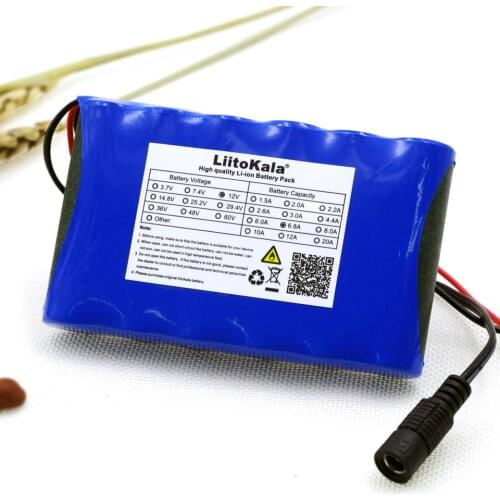 Liitokala 12 v 6.8 Ah 6800mAh 18650 Rechargeable batteries 12.6V PCB Lithium Battery pack Protection Board +12.6V 1A Charger