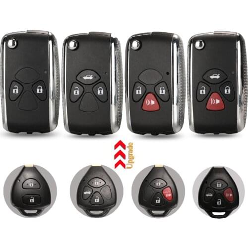 Kutery 2/3/4 Buttons Modified Remote Car Key Shell Case For Toyota Avlon Crown Corolla Camry RAV4 Reiz Yaris Prado NO Blade