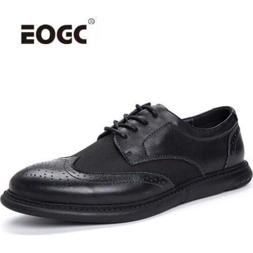 Full Grain Genuine Leather Dress Shoes Spring & Autumn Oxford Shoes Men High Quality Top Leather Formal Wedding Party Shoes