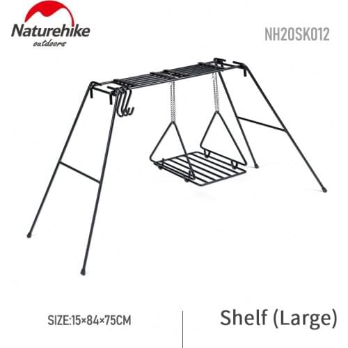 Naturehike Camping Portable Wrought Iron Rack Outdoor Barbecue Cook 60KG Bearing Hanging Pot Bracket Shelf Picnic Accessories