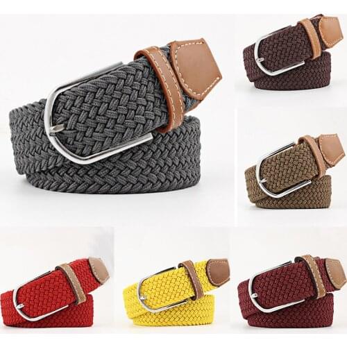 2021 New Knitting Canvas Belt Waistband Needle Buckle High Quality Men Womens Fashion Casual Elastic Elastic Belt Wholesale