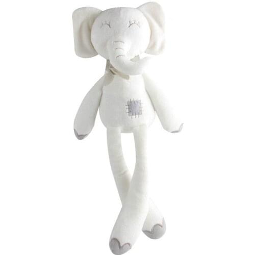 Infant Accompany Comforter Toys Cute Long Legs Elephant Hold Even Plush Toys Birthday Gift White