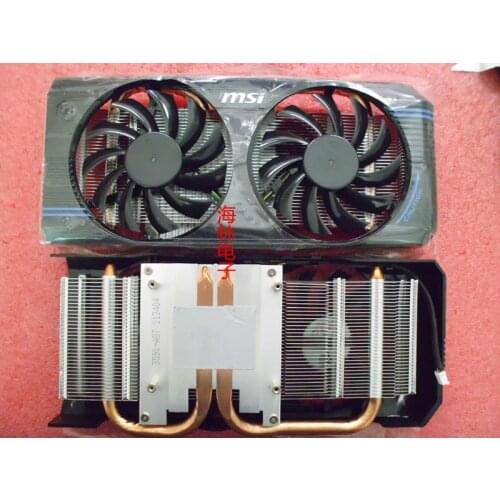 Original for MSI N460GTX V5 Graphics Video card dual fan radiator heat pipe radiator Pitch 51x61MM