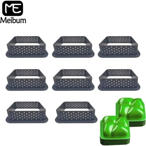 Meibum Plastic Perforated Square Shape Egg Tart French Dessert Mould Cake Ring Set Fruit Cookies Pastry Kitchen Baking Molds