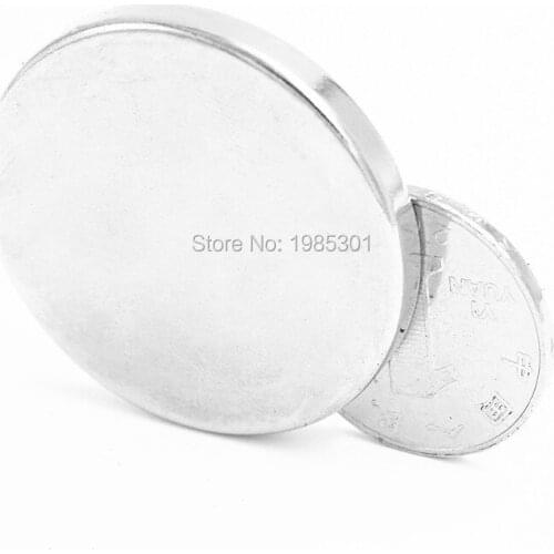 2pcs Strong Round Dia 40mm x 5mm N35 Rare Earth Neodymium Magnet Art Craft Fridge 40x5mm
