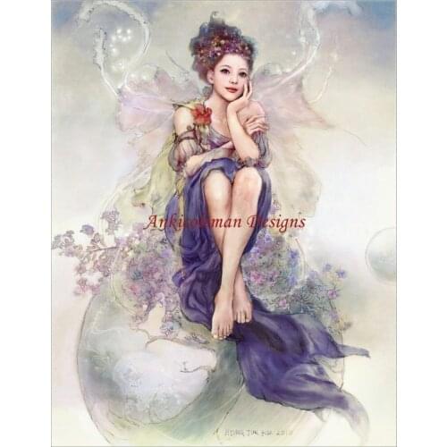 Counted Cross Stitch Kits Needlework Embroidery - Crafts 14 ct Aida DMC Color DIY Arts Handmade Home Decor - Fairy Thinking