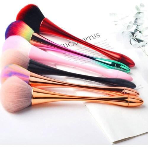 3Colors Nail Dust Brush Long-holder Nail Art Soft Dust Cleaner Brush for Cleaning Manicure Brush UV Gel Powder Removal Tools tr1