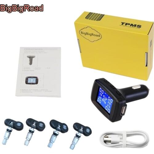 BigBigRoad Car TPMS Tire Pressure Monitoring System For Seat Alhambra Toledo Arona Ateca Mii Tarraco Leon Ibiza