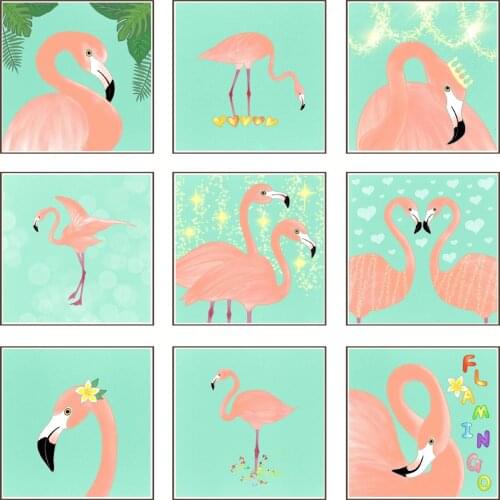 Nordic Morden Canvas Oil Painting Flamingos Flower Poster Canvas Print Painting Wall Art Living Room Home Decoration