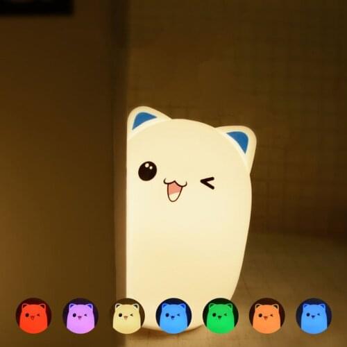 LED Night Light Soft Silicon Table Lights Multicolor Touch Sensor Tap Lighting For Children Baby Kids Bedside Lamp USB Charge