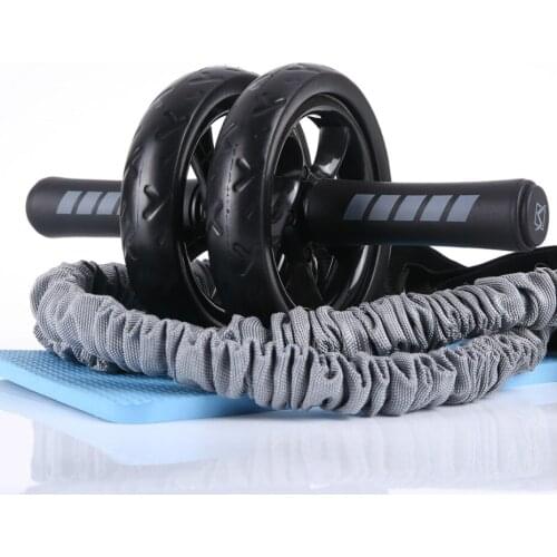 Muscle Abs pull rope set Exercise Double Wheel Abdominal Power Wheel Ab RollerTrainer Training Workout Equipments At Home Gym