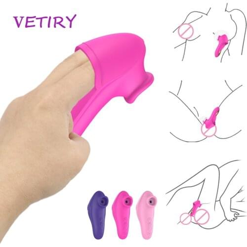VETIRY Clit Sucker Vibrator Finger Vibrator 10 Vibration Sex Oral Licking Clitoris Stimulator Nipple Sucking Sex Toys For Couple
