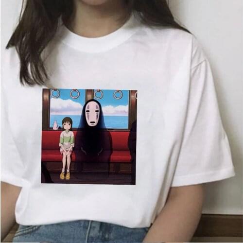 Japanese cartoon cotton short-sleeved T-shirt female tide Chihiro Chihiro faceless male half-sleeved loose wild couple student