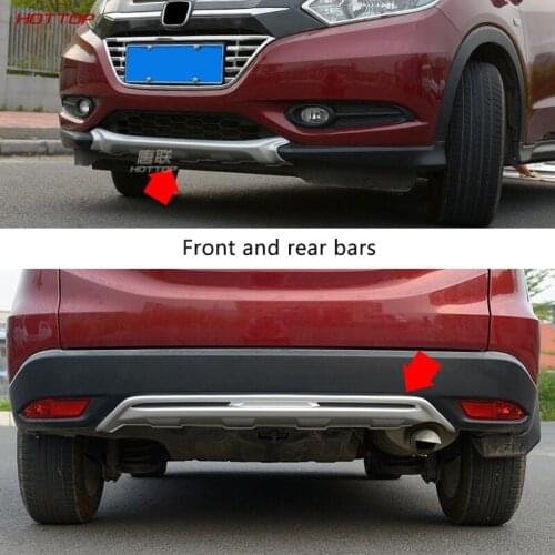 ABS & Aluminium Alloy Front Rear Bumper Protector Guard Skid Plate Sill Cover 2Pcs For Honda HRV HR-V Vezel 2014 2015 2016 2017