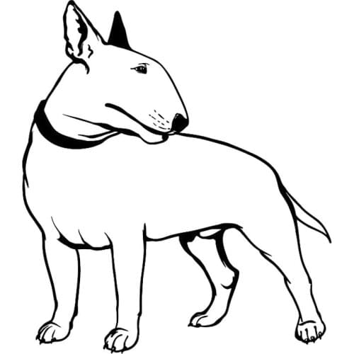 17CM*19.2CM Decal Bullterrier Dog Pet Animal Feet Tail Guard Vinyl Car Stickers Laptop Suitcase Helmet Skateboard Sticker