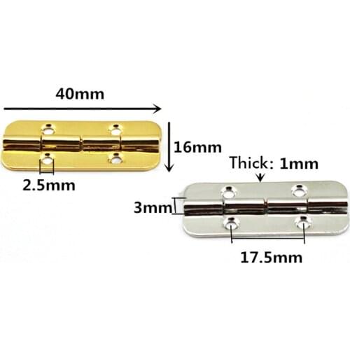 20Pcs 40x16mm Rounded Angle hinge Retro Jewelry Box Hinge Support Iron Spring Hinge Miniature Furniture Hinge Max Open 180 Deg