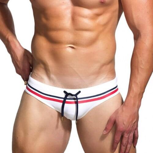 2021 Mens Swimming Briefs Triangle Swimsuit Men Sexy Swimwear Trunks Short Beach Board Wear Brave Person Solid Bathing Suit Men