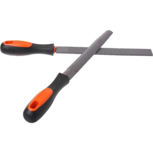 3Pcs/Set Wood Rasp Steel File Carving Flat Round Semi-circular Shape Metal File Woodworking Craft Handle Tool