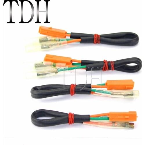 4PCS OEM Turn Signal Wiring Harness Connectors Adapter Plug For KAWASAKI Z125 Z250 Z300 Z650 Z900