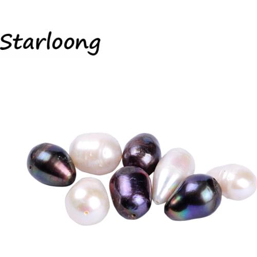 5pcs/lot 13*17mm mix colors white black water drop Natural freshwater Pearl Beads with hole fashion jewelry DIY for bracelet