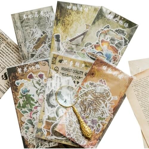 60pcs/pack Vintage A Past Event Japanese Stationary Scrapbook Ten Designs Stickers For Room Decoration