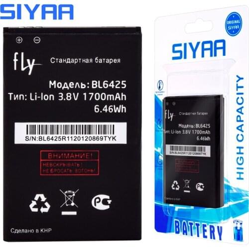 SIYAA Original BL6425 Battery For Fly FS454 Nimbus8 BL 6425 High Capacity 1700mAh Replacement Lithium Polymer Batteries