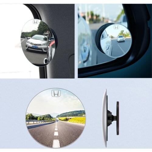 Car 360 Degree Framless Blind Spot Mirror Wide Angle Round Convex Mirror Small Round Side Blindspot Rearview for HONDA CIVIC