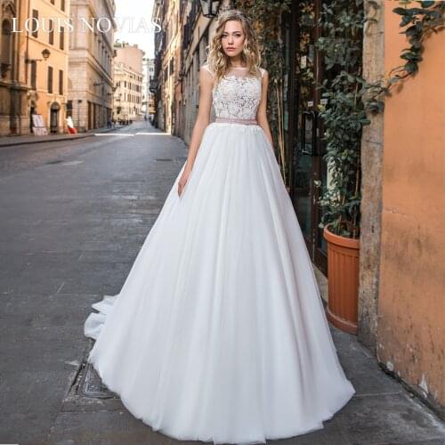 Louis Novias Ball Gown Wedding Dress High Quality Simple Vestido De Noiva Lace Wedding Dress Lace Up Wedding Gowns