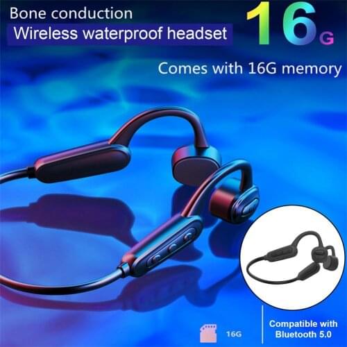 K8 Wireless Bluetooth-compatible Bone Conduction Earphone IPX8 Sport Waterproof Diving Swimm Headphone 16G Headset With Mic
