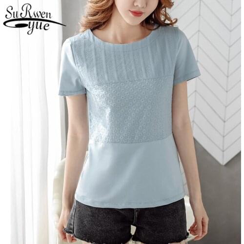 Blusas Mujer De Moda 2021 Summer Women Tops Loose Plus Size Shirt Solid Ladies Short Sleeve Cool Comfortable Blouse Shirts 8586