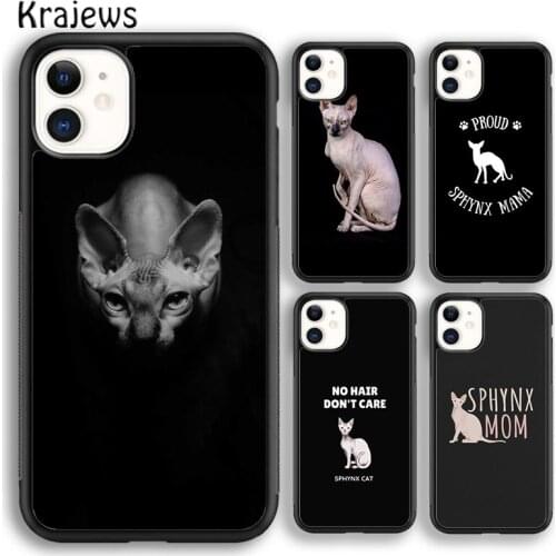 Krajews animal Sphynx Hairless cat Phone Case Cover For iPhone 5 SE 6s 7 8 plus X XR XS 11 12 pro max Samsung Galaxy S8 S9 S10