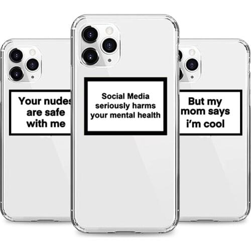 Funny Letters Phone Case for IPhone 6s 7 8 11 12 Mini Plus Pro X XS MAX XR SE Cases Soft Silicone Fitted Shell Protection Cover