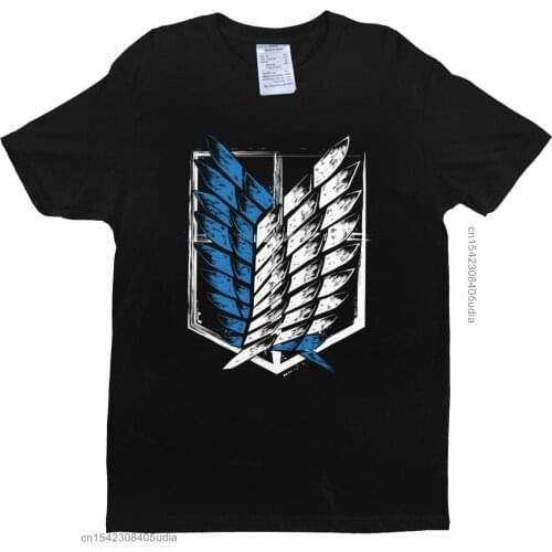 Attack On Titan Man T Shirt Pure Cotton Wings Of Freedom Anime Manga Tee Tops O-Neck New Arrivals T-Shirt Camisa Streetwear