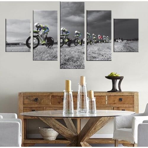 Canvas Framework HD Printed Modern Living Room Painting 5 Panel Cycling Race Wall Art Poster Home Decoration Modular Pictures