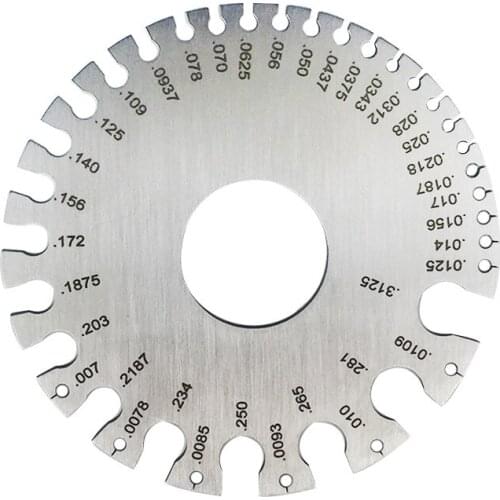 0-36 Round Wire Gauge Weld Diameter Gauge Welding Inspection Stainless Steel Inch Inspection A.W.G Gauges American Standard