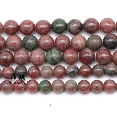 Natural Stone Epidote Round Loose Beads 4 6 8 10 12mm Pick Size Spacer Beads For Jewelry Making DIY Bracelet Fashion Accessories