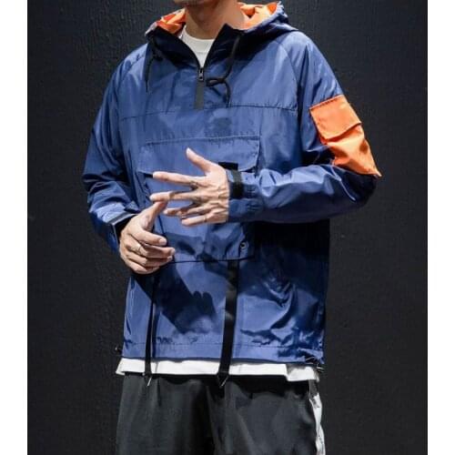 Mens jacket spring and autumn techwear Harajuku waterproof military motorcycle street streetwear Japanese pilot suit