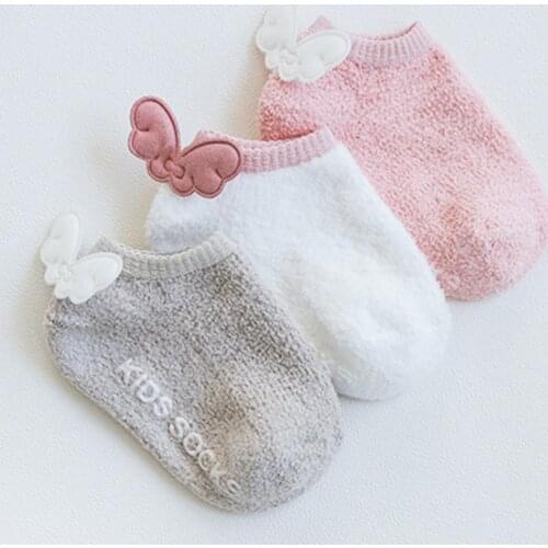 Lovely Baby Girls Boys Wing Decor Cotton Breathable Anti Slip Floor Boat Socks