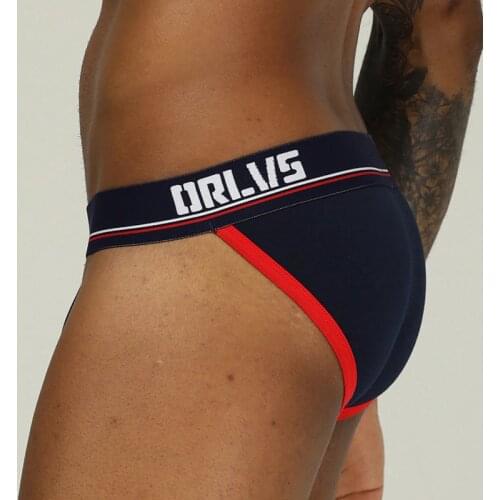 ORLVS Brand sexy gay briefs men jockstrap male underwear cueca tanga breathable male panties quick dry kincker for men bikini