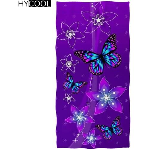 Microfiber Soft Swimming Beach Towels Women Art Color Butterfly With Flower Pattern Printing Absorbent Quick-Dry Travel Toallas
