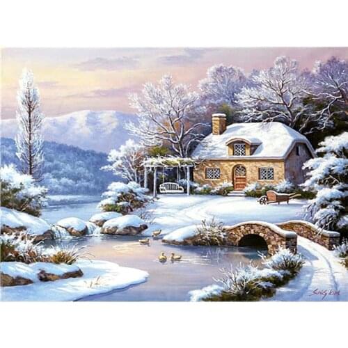 Nature DIY Embroidery Cross Stitch 11CT Kits Craft Needlework Set Cotton Thread Printed Canvas Home Decoration On Sale Sell