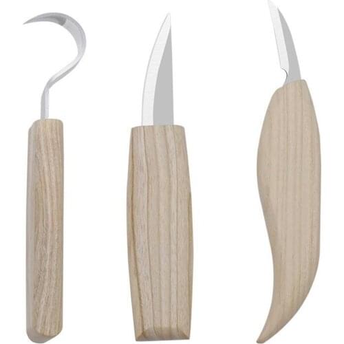 3Pcs/Set Carving Knife Set Woodcut DIY Hand Chisel Wood Carving Tools Woodcarving Cutter Chip Knfe Woodworking Hand Tools Kit