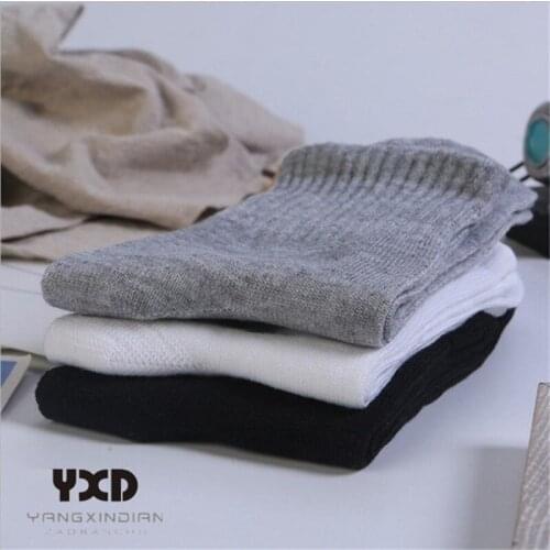 10 Pairs/New Mens Socks Men Cotton Casual Wicking Breathable Middle Tube Socks Man Black White Solid Color Crew Socks Wholesale