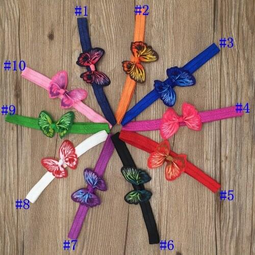 XIMA 20pcs Butterfly Hair Ribbon Bows Headband for Hairbands Bows Hair Accessories